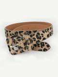 Faux Fur Cover Leopard Belt