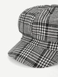 Houndstooth Baker Boy Cap