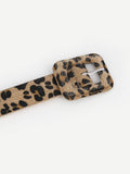 Faux Fur Cover Leopard Belt