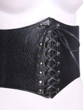 Criss Cross Lace Up PU Belt