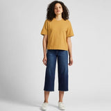 WOMEN Cropped Crew Neck Short Sleeve T-Shirt 1