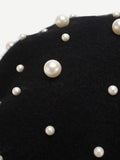 Faux Pearl Embellished Beret Hats