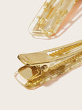 Glitter Detail Transparent Hair Clip 2pcs