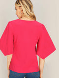 Asymmetrical Flounce Cuff Neon Top