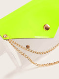 Double Layered Chain Decor Clear Bum Bag