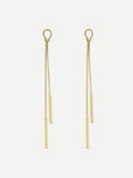 Bar Detail Threader Drop Earrings 1pair