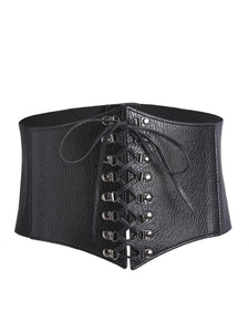 Criss Cross Lace Up PU Belt