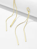 Bar Detail Threader Drop Earrings 1pair