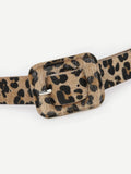 Faux Fur Cover Leopard Belt