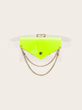 Double Layered Chain Decor Clear Bum Bag