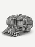 Houndstooth Baker Boy Cap