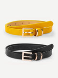 Metal Buckle Belt 2pcs