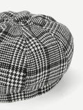 Houndstooth Baker Boy Cap